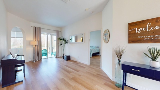 entrance foyer featuring light wood-type flooring