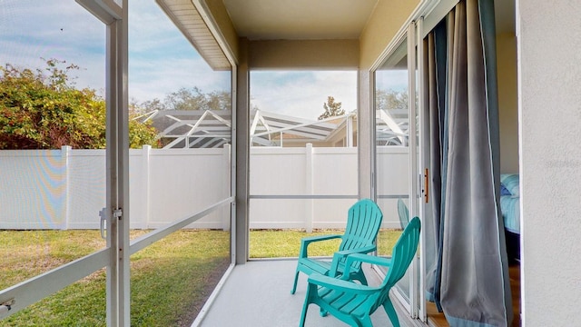 view of sunroom