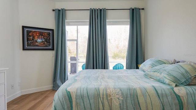 bedroom featuring light hardwood / wood-style flooring