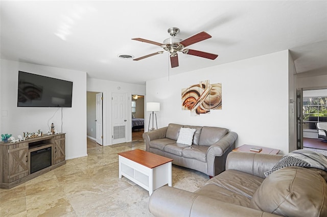 1309 Nokomis Ave S, Venice, FL 34285 - living area featuring ceiling fan