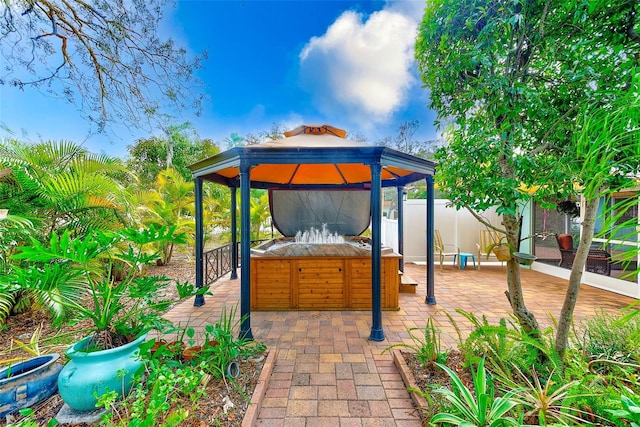 view of patio / terrace with a gazebo