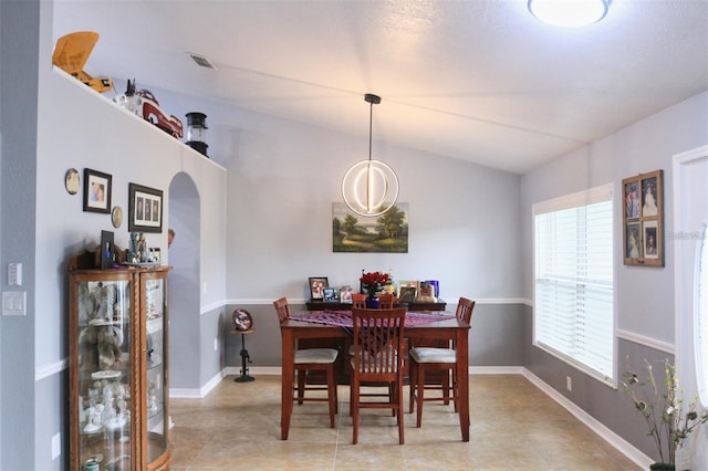 dining room with light tile patterned floors