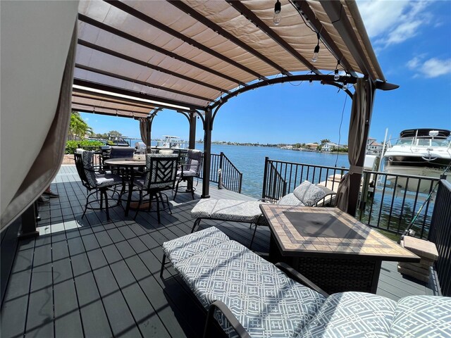 1818 Dolphin Blvd S, Saint Petersburg, FL 33707 - view of dock with a water view and a pergola