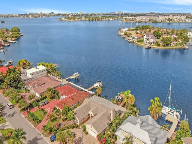 1818 Dolphin Blvd S, Saint Petersburg, FL 33707 - birds eye view of property featuring a water view