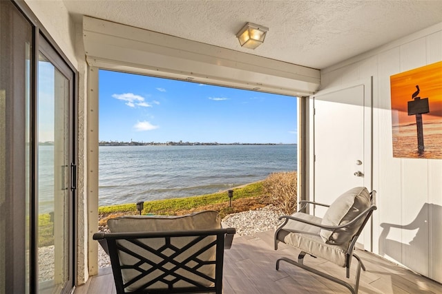 balcony with a water view