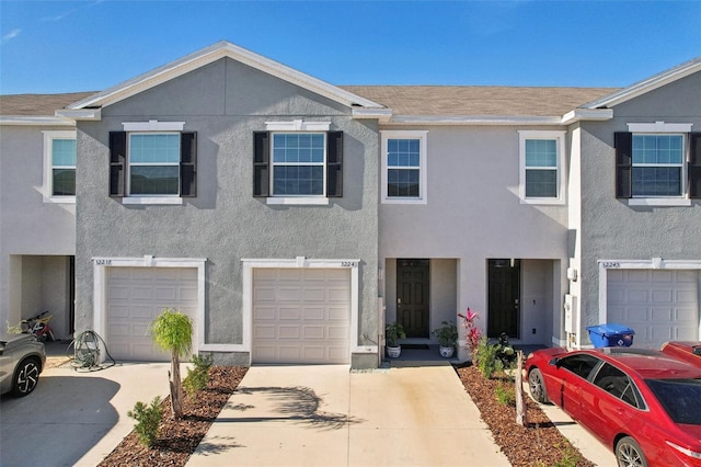 view of property featuring a garage