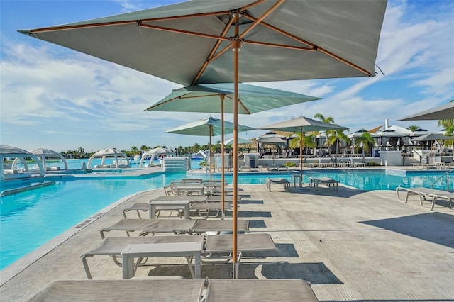 view of pool with a patio