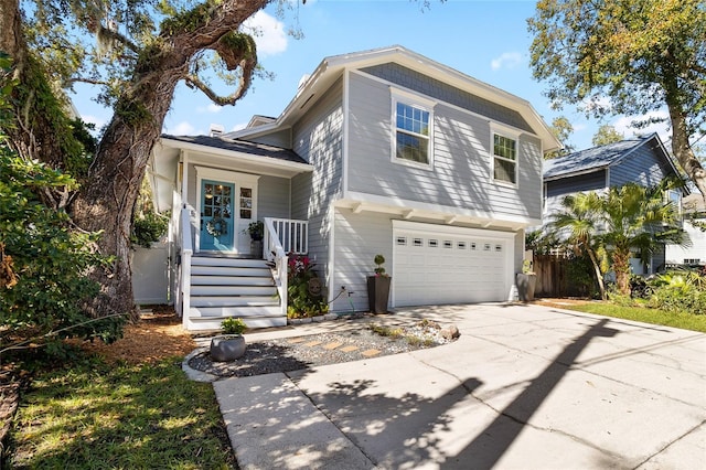 view of front of house featuring a garage