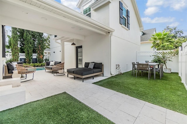 view of patio with outdoor lounge area