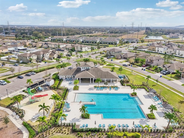 aerial view featuring a residential view