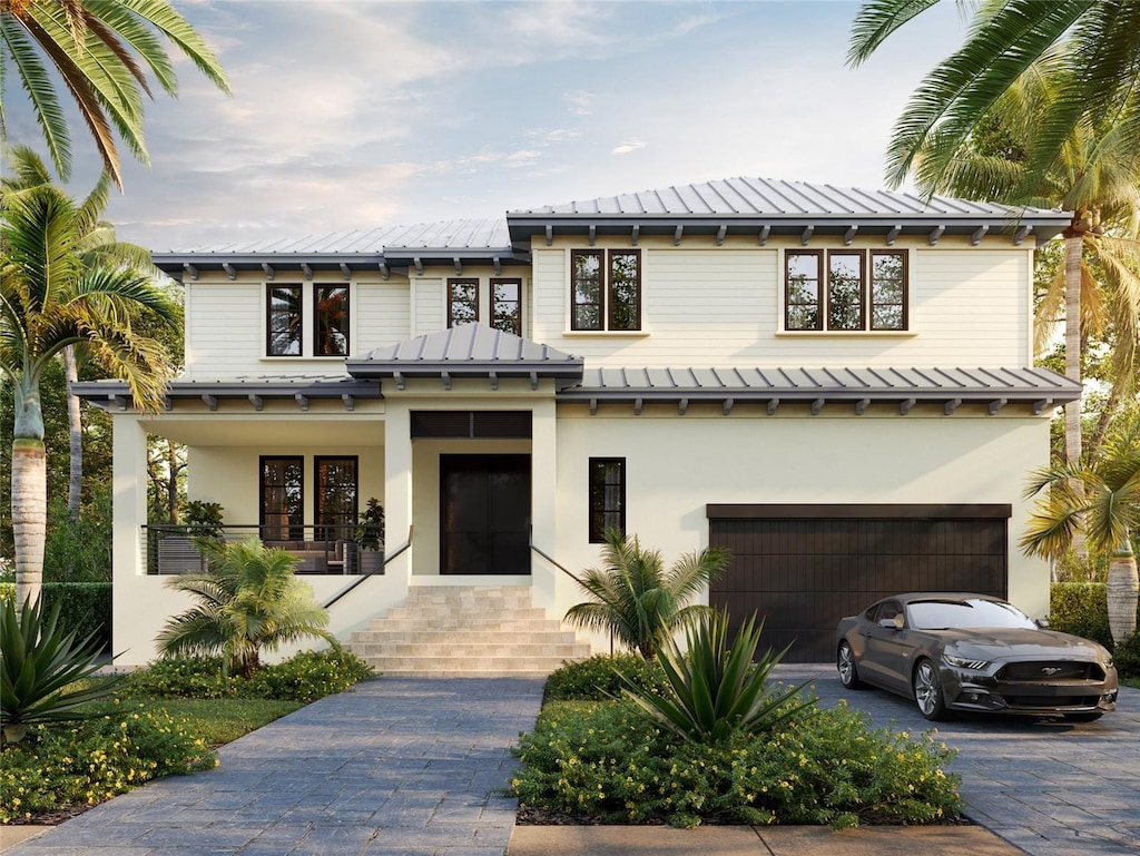 view of front facade featuring a garage