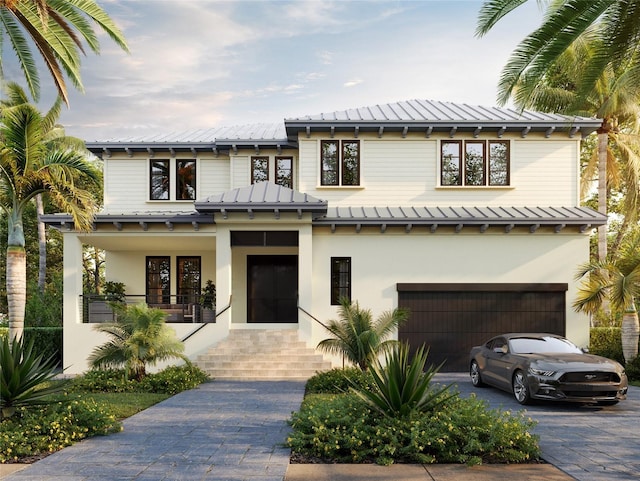 view of front facade featuring a garage