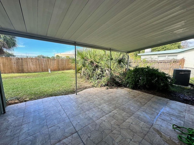 view of patio with central AC unit