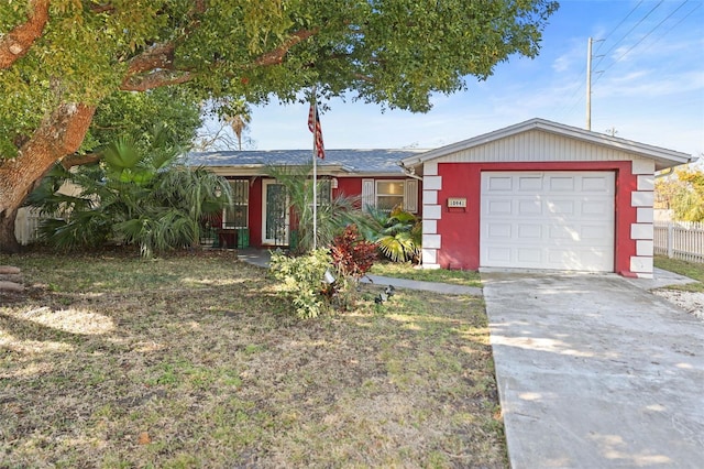 ranch-style house featuring a garage