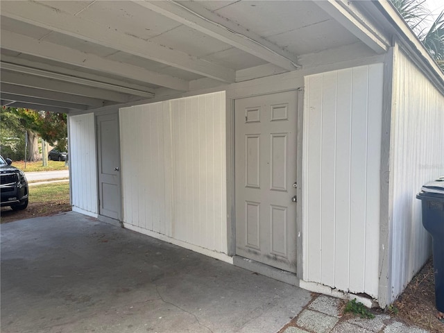 view of garage