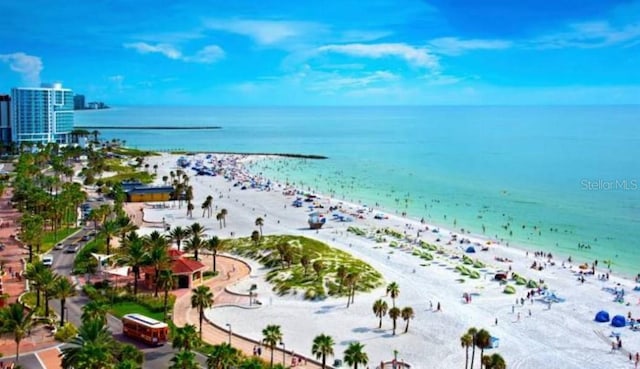 view of water feature featuring a beach view