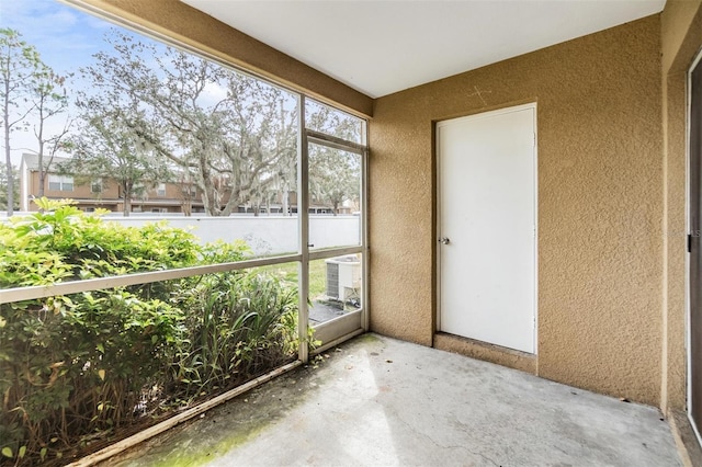 view of unfurnished sunroom