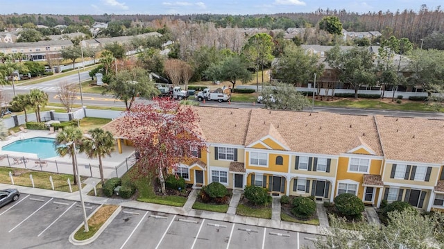 aerial view featuring a residential view
