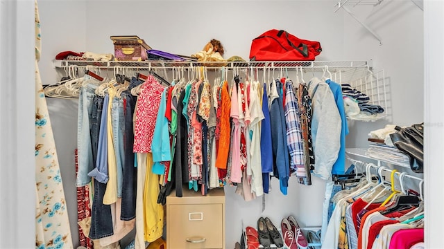 view of walk in closet
