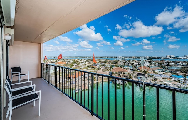 balcony with a water view