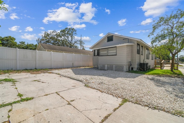 view of property exterior featuring central AC unit