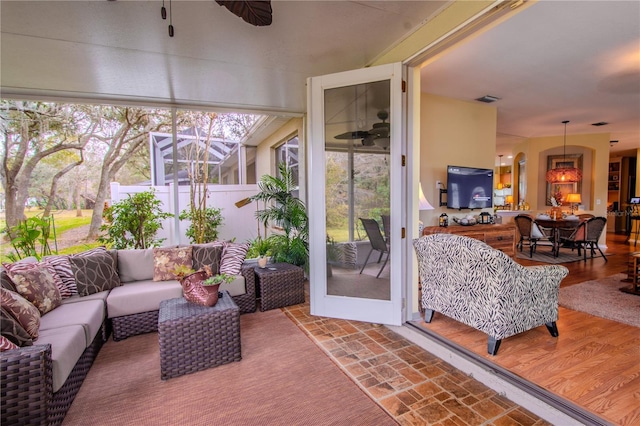 view of sunroom