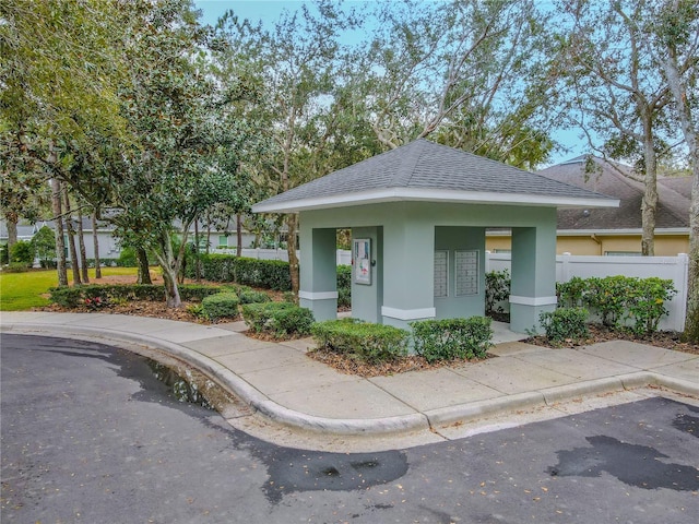 view of front of home featuring a gazebo