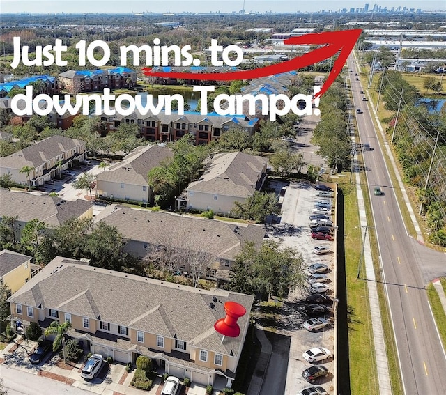 aerial view featuring a residential view