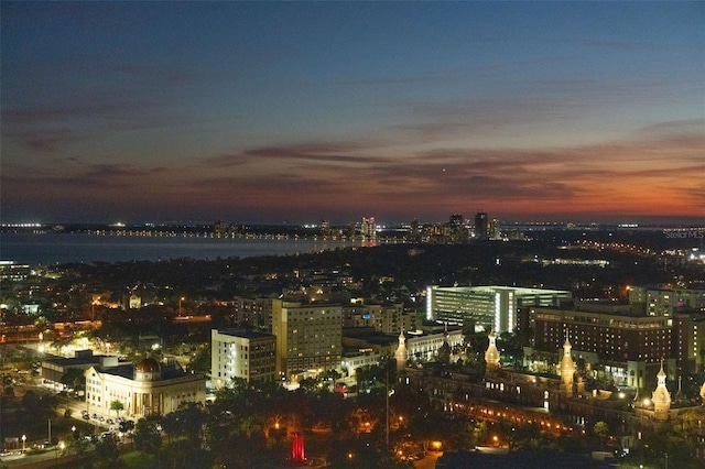 property's view of city with a water view