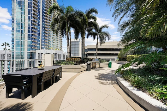 view of community featuring a patio