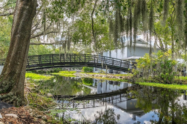 view of property's community with a water view