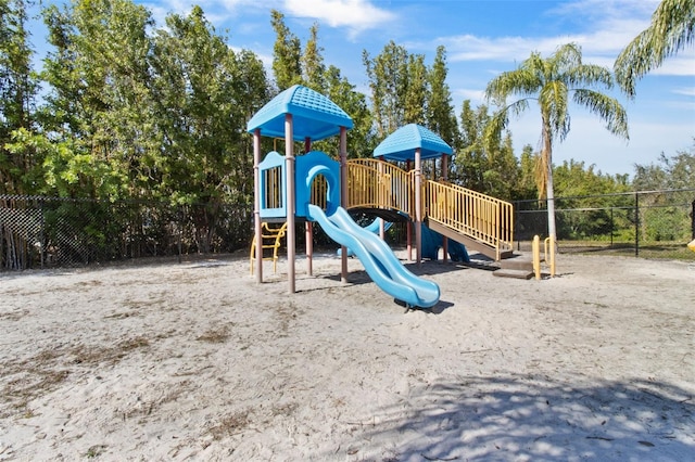 community play area with fence