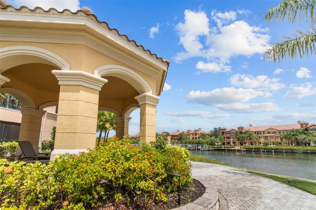 view of home's community featuring a water view