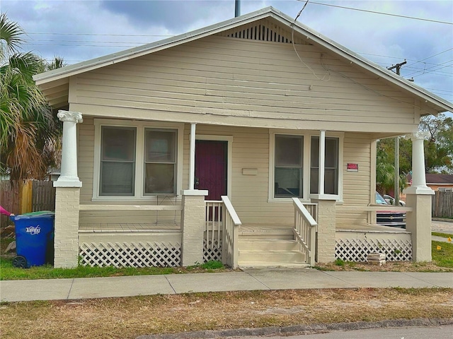 bungalow-style house featuring a porch