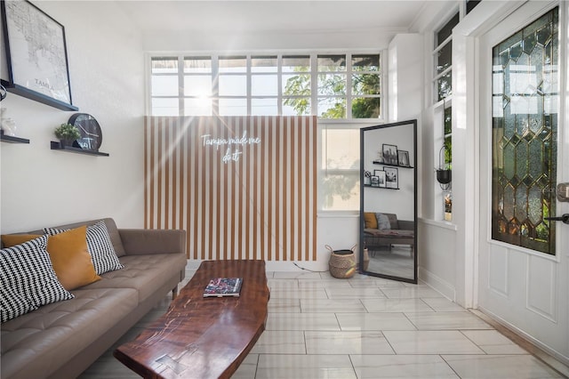 living room with a healthy amount of sunlight