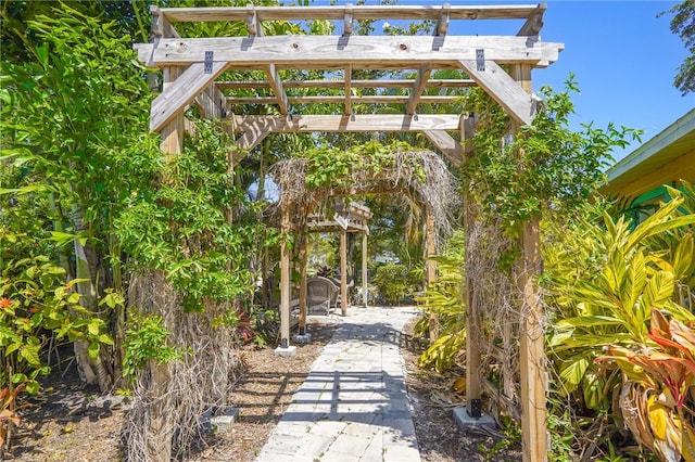 view of community with a pergola