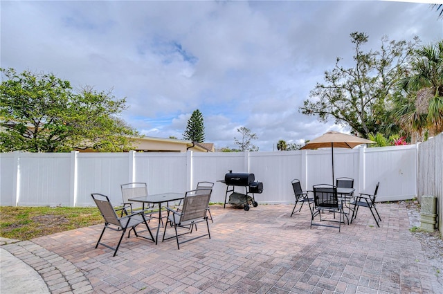 view of patio / terrace featuring area for grilling