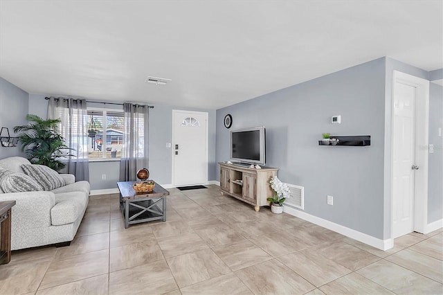 view of tiled living room