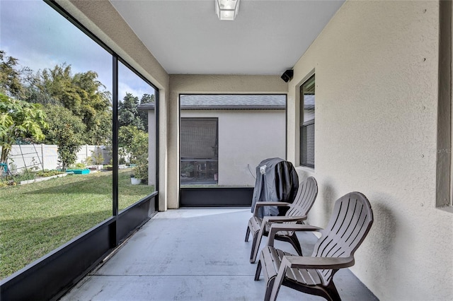 view of sunroom