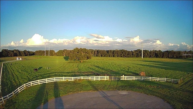 view of yard featuring a rural view