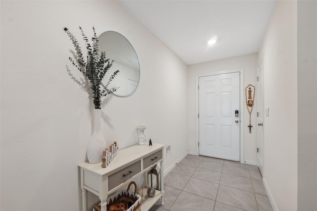 view of tiled foyer entrance