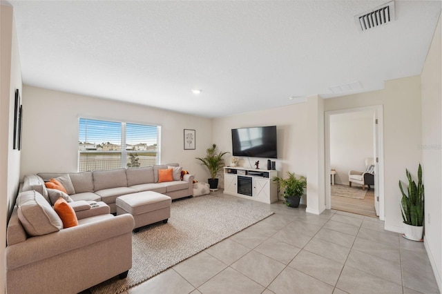 view of tiled living room