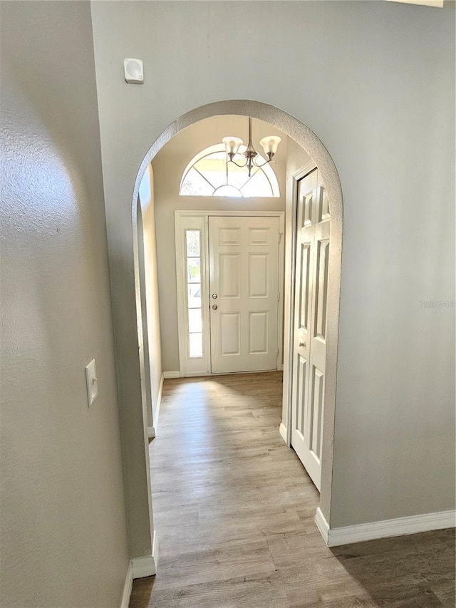 foyer featuring light hardwood / wood-style floors