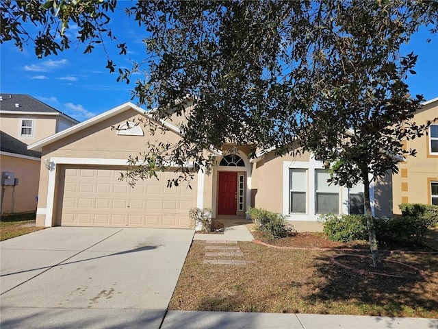 view of front of home with a garage