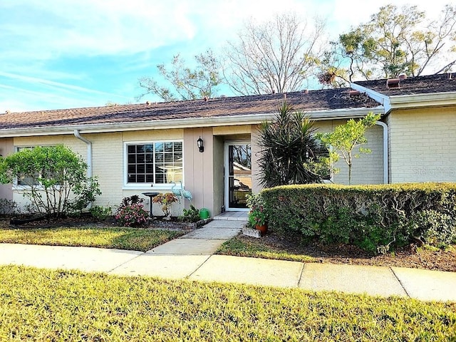 ranch-style house with a front yard