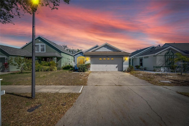 view of front facade featuring a garage