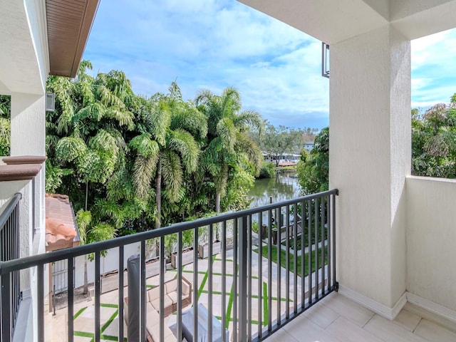 balcony with a water view