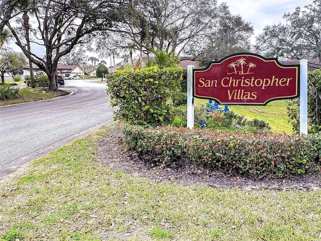 view of community sign