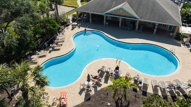 view of pool featuring a patio area