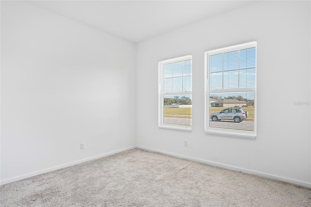 spare room with light carpet